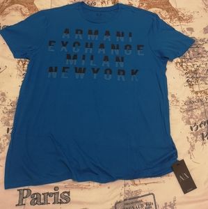 NWT Armani Exchange Indigo Linear Eagle Tee.  XL